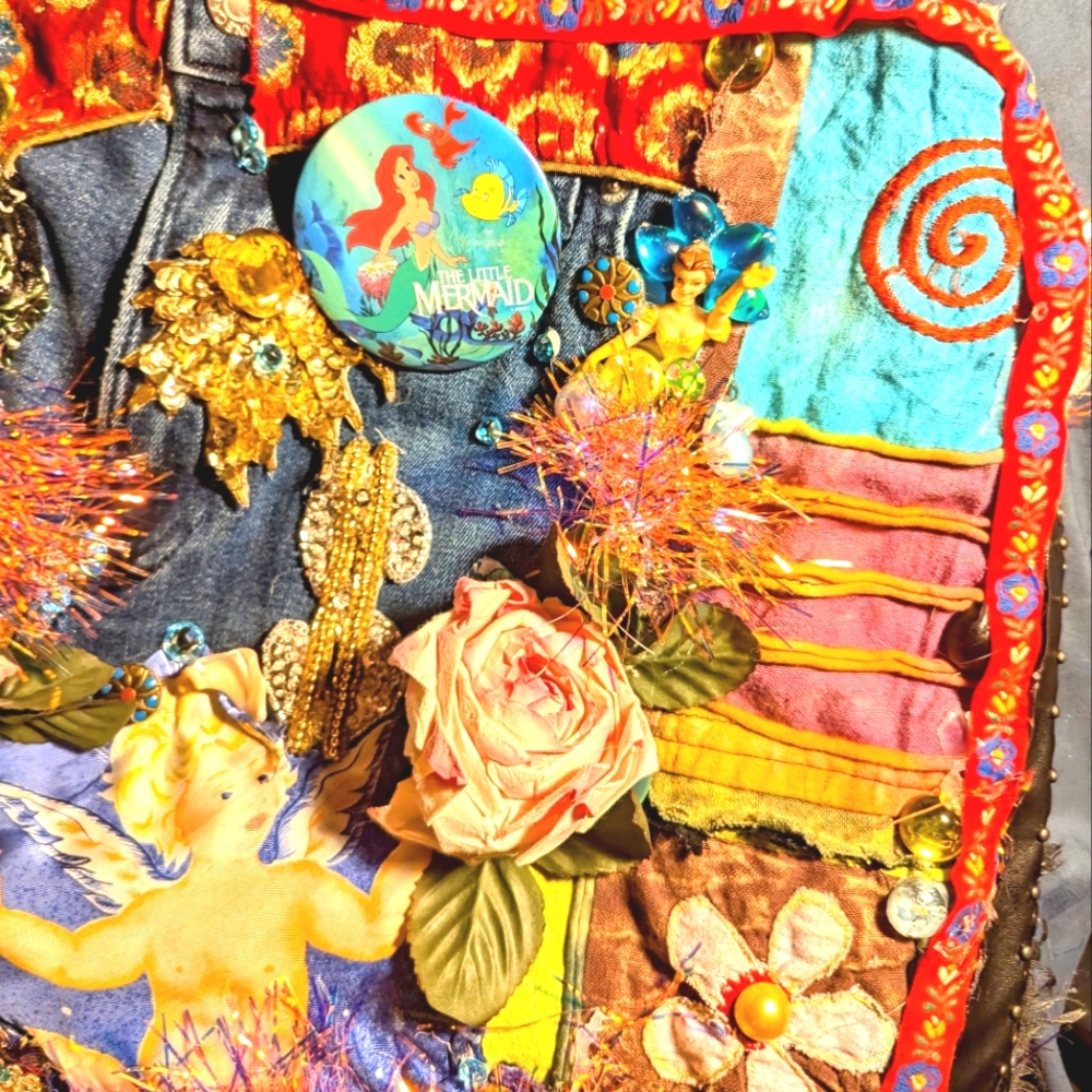 Wendy Gell bag #5 Money peace symbol, car club sequins cherubs Disney. - Picture 2 of 4
